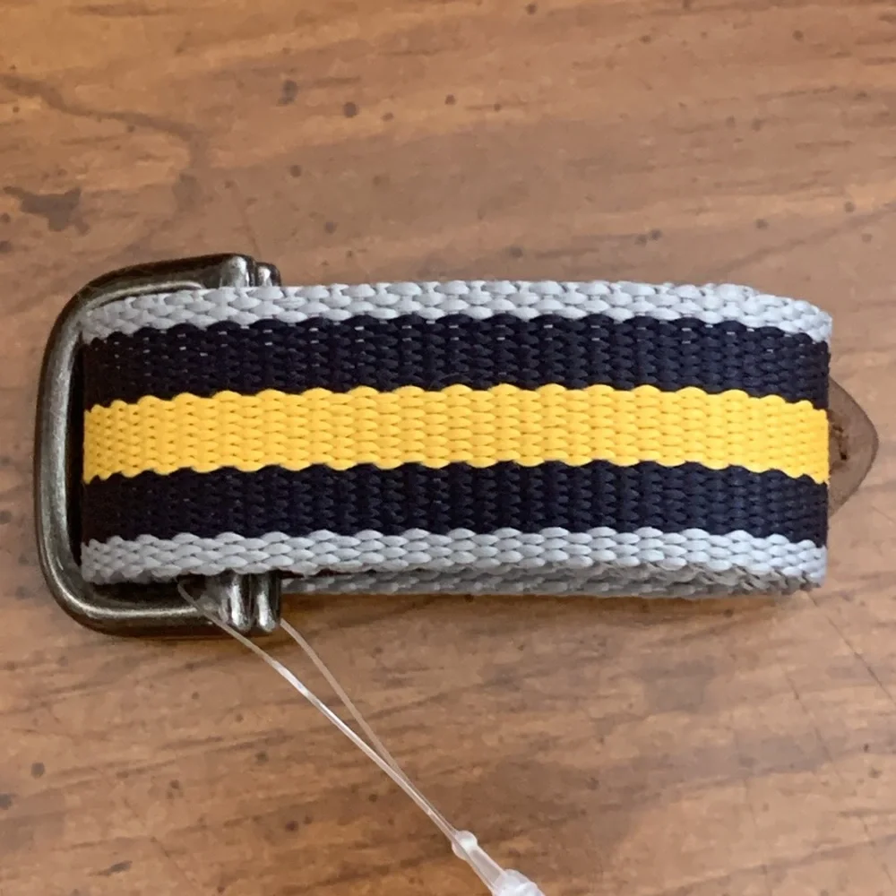 Janie and Jack Toddler Boys Gray Blue Yellow Striped Belt